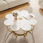 39.37-inch Modern Flower-Shaped Coffee Accent Table for Living Room