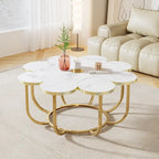 39.37-inch Modern Flower-Shaped Coffee Accent Table for Living Room