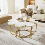 39.37-inch Modern Flower-Shaped Coffee Accent Table for Living Room