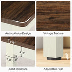 55-Inch Dining Table Set for 4-6, Wood Kitchen Table with 2 Benches