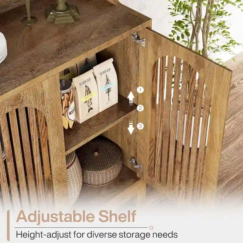 Sideboard Buffet Cabinet, 57 Farmhouse Storage Cabinet with Doors and Adjustable Shelf