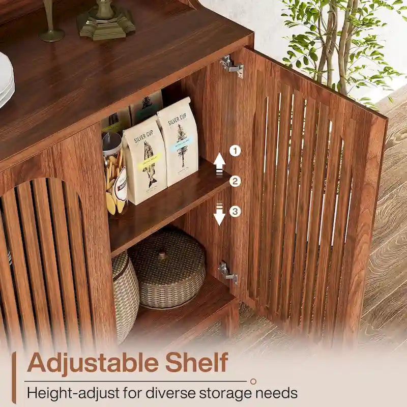 Sideboard Buffet Cabinet, 57 Farmhouse Storage Cabinet with Doors and Adjustable Shelf
