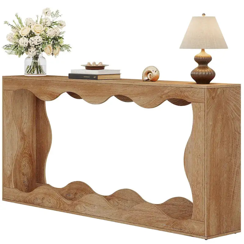 2-tier Wood Console Sofa Table for Entryway Living Room