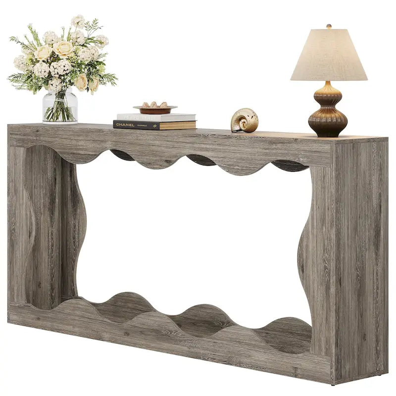 2-tier Wood Console Sofa Table for Entryway Living Room