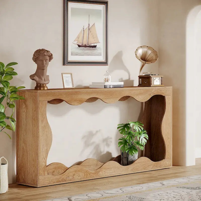 2-tier Wood Console Sofa Table for Entryway Living Room
