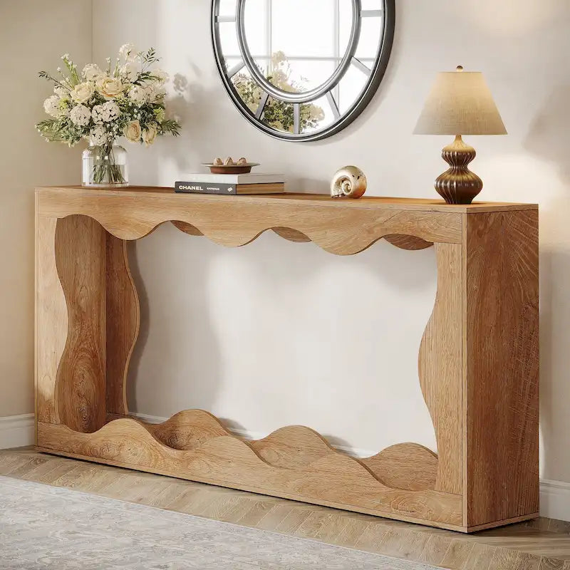 2-tier Wood Console Sofa Table for Entryway Living Room