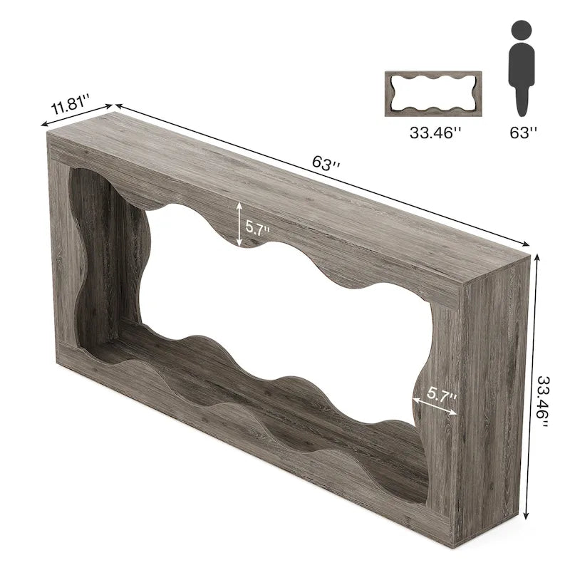 2-tier Wood Console Sofa Table for Entryway Living Room