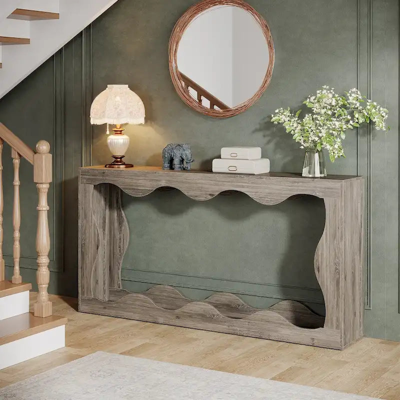 2-tier Wood Console Sofa Table for Entryway Living Room