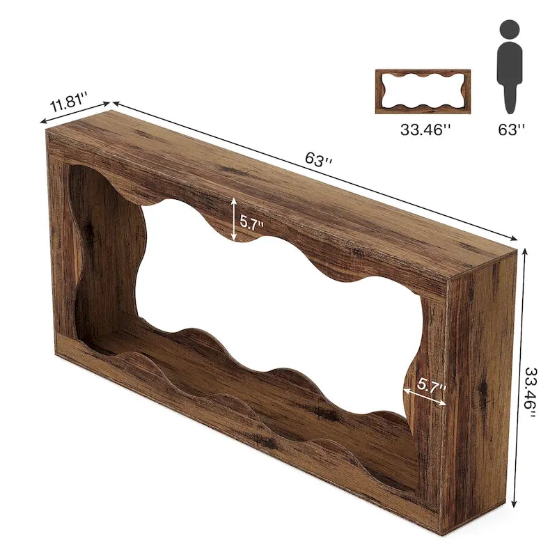 2-tier Wood Console Sofa Table for Entryway Living Room