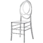 Modern Acrylic Phoenix Dining Chair, Stackable Transparent Party Chair, Crystal Clear Acrylic Chair for Events and Weddings