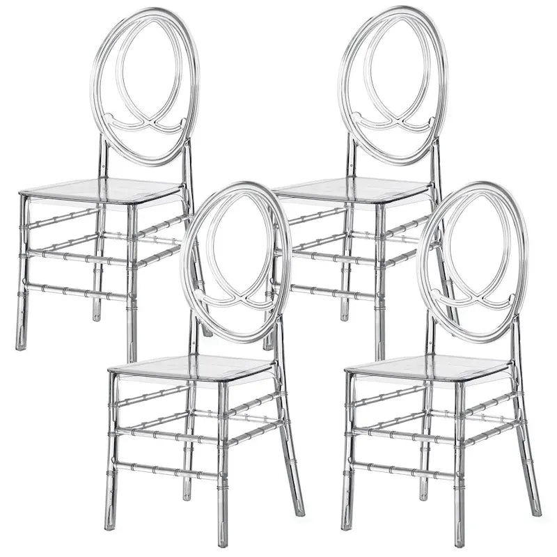 Modern Acrylic Phoenix Dining Chair, Stackable Transparent Party Chair, Crystal Clear Acrylic Chair for Events and Weddings