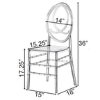 Modern Acrylic Phoenix Dining Chair, Stackable Transparent Party Chair, Crystal Clear Acrylic Chair for Events and Weddings