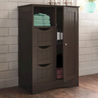 RiverRidge Ashland Single Door Bathroom and Laundry Storage Cabinet with 3 Drawers, Open and Adjustable Shelf