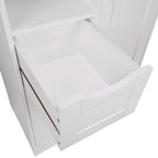 RiverRidge Ashland Single Door Bathroom and Laundry Storage Cabinet with 3 Drawers, Open and Adjustable Shelf