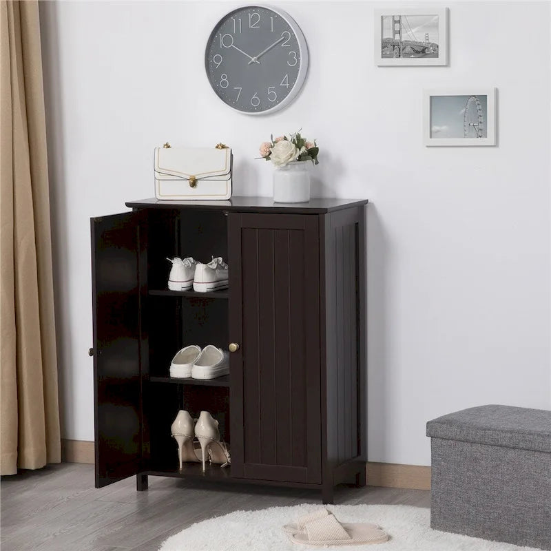 Yaheetech Floor Cabinet with 2 Doors, 2 Adjustable Shelves