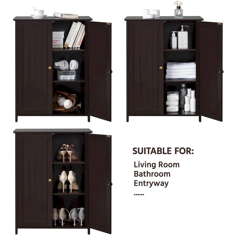 Yaheetech Floor Cabinet with 2 Doors, 2 Adjustable Shelves