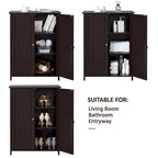 Yaheetech Floor Cabinet with 2 Doors, 2 Adjustable Shelves