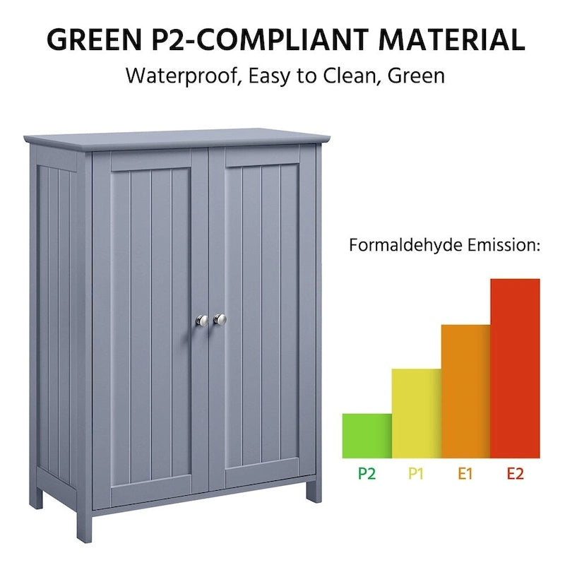 Yaheetech Floor Cabinet with 2 Doors, 2 Adjustable Shelves