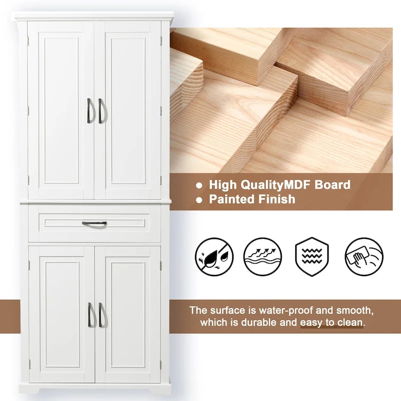 Bathroom Storage Cabinet with Doors and Drawer