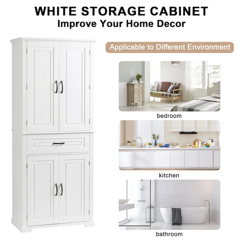 Bathroom Storage Cabinet with Doors and Drawer