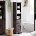 Farmhouse Bathroom Storage Cabinet, Storage Cabinet, Tall Linen Tower