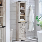 Farmhouse Bathroom Storage Cabinet, Storage Cabinet, Tall Linen Tower