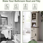Farmhouse Bathroom Storage Cabinet, Storage Cabinet, Tall Linen Tower