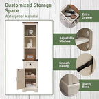 Farmhouse Bathroom Storage Cabinet, Storage Cabinet, Tall Linen Tower