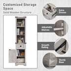 Farmhouse Bathroom Storage Cabinet, Storage Cabinet, Tall Linen Tower