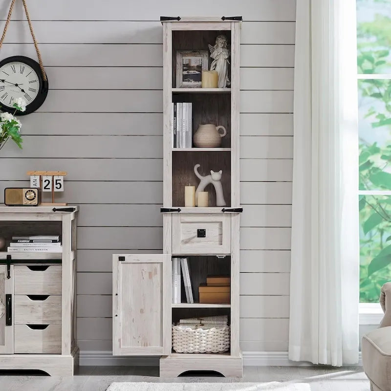 Farmhouse Bathroom Storage Cabinet, Storage Cabinet, Tall Linen Tower