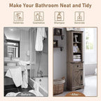 Farmhouse Bathroom Storage Cabinet, Storage Cabinet, Tall Linen Tower