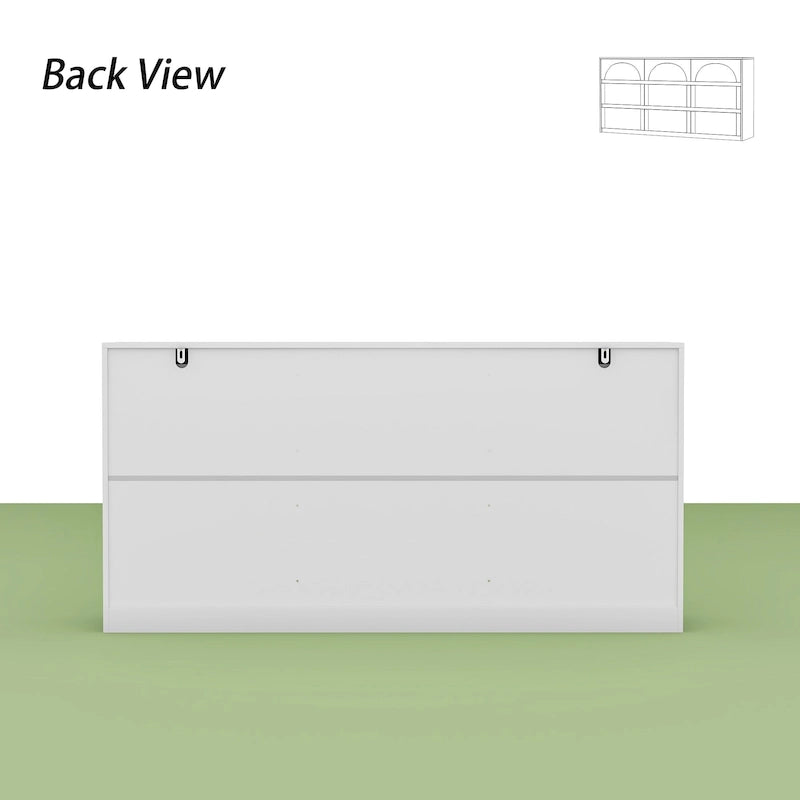 White Storage Dresser with 6 Drawers for Bedroom Dining, and Kitchen