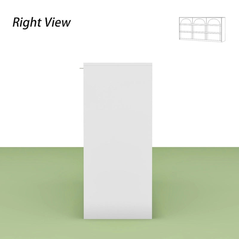 White Storage Dresser with 6 Drawers for Bedroom Dining, and Kitchen