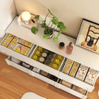 White Storage Dresser with 6 Drawers for Bedroom Dining, and Kitchen