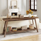 70.9 Inches Farmhouse Console Entryway Table 2 Tiers Narrow Long Behind Couch Sofa Table