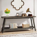 70.9 Inches Farmhouse Console Entryway Table 2 Tiers Narrow Long Behind Couch Sofa Table