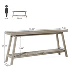 70.9 Inches Farmhouse Console Entryway Table 2 Tiers Narrow Long Behind Couch Sofa Table