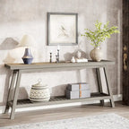70.9 Inches Farmhouse Console Entryway Table 2 Tiers Narrow Long Behind Couch Sofa Table