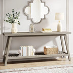 70.9 Inches Farmhouse Console Entryway Table 2 Tiers Narrow Long Behind Couch Sofa Table