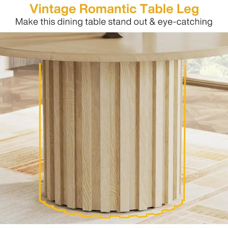 Round Dining Table for 4 with Metal Base for Dining Room Kitchen, Living Room (Chairs Not Included)