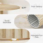 Round Dining Table for 4 with Metal Base for Dining Room Kitchen, Living Room (Chairs Not Included)