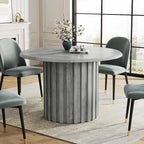 Round Dining Table for 4 with Metal Base for Dining Room Kitchen, Living Room (Chairs Not Included)