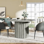 Round Dining Table for 4 with Metal Base for Dining Room Kitchen, Living Room (Chairs Not Included)