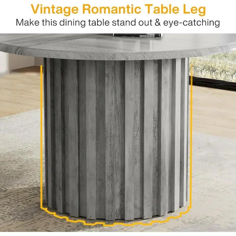 Round Dining Table for 4 with Metal Base for Dining Room Kitchen, Living Room (Chairs Not Included)