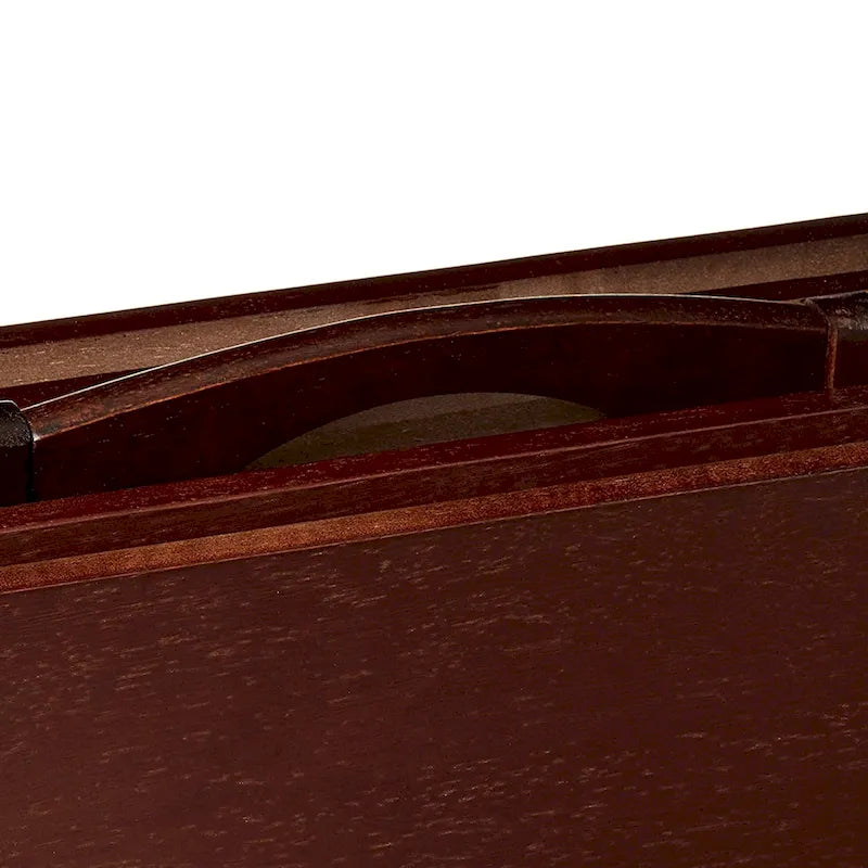 PJ Wood Folding TV Tray Tables with Compact Storage Rack, Espresso, 5 Piece Set - 36.38