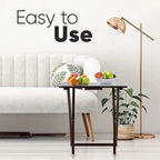 PJ Wood Folding TV Tray Tables with Compact Storage Rack, Espresso, 5 Piece Set - 36.38