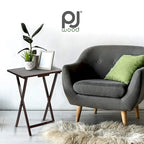 PJ Wood Folding TV Tray Tables with Compact Storage Rack, Espresso, 5 Piece Set - 36.38