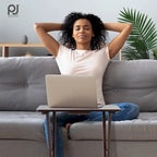 PJ Wood Folding TV Tray Tables with Compact Storage Rack, Espresso, 5 Piece Set - 36.38