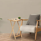 PJ Wood Folding TV Tray Tables with Compact Storage Rack, Espresso, 5 Piece Set - 36.38