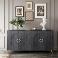 Modern Lacquered 4-Door Wooden Sideboard Buffet Cabinet